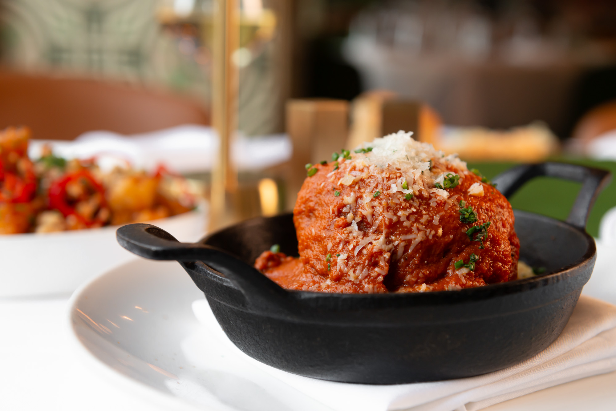 Meatball with Cheesy Polenta