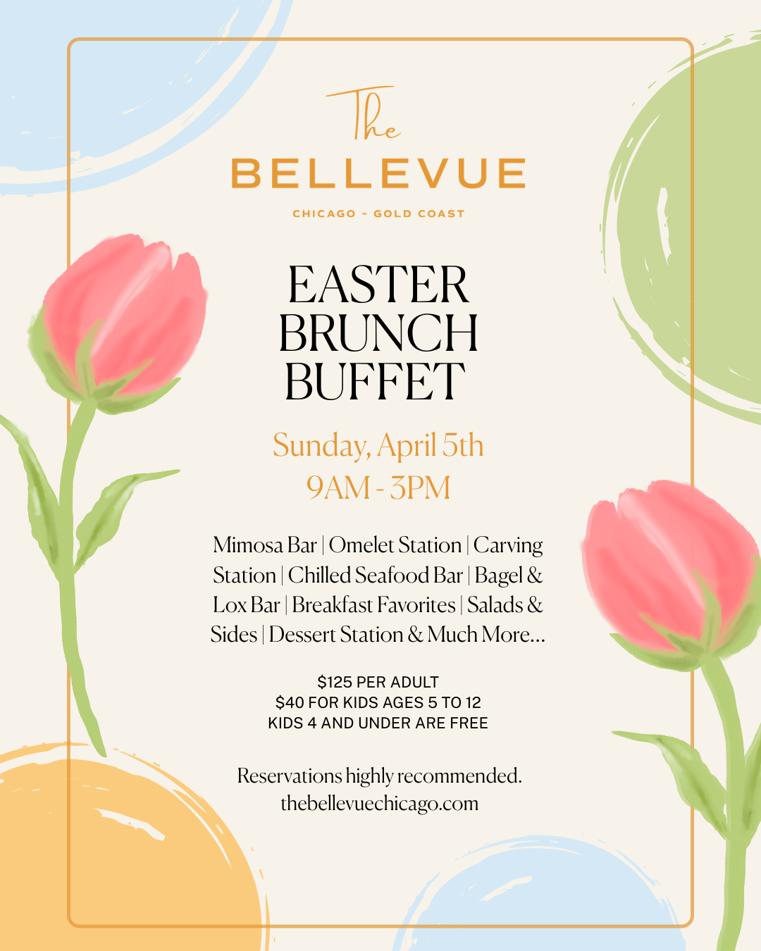 The Bellevue Chicago Easter Brunch Buffet graphic
